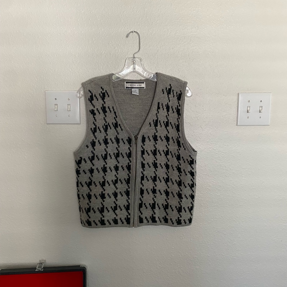 Vintage wool zip vest